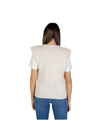 ICHI Creme Polyester Ärmelloser Pullover