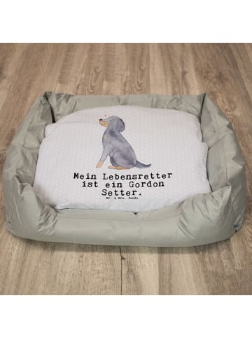 Mr. & Mrs. Panda Hundenest Gordon Setter Lebensretter mit Spruch in Grau Pastell
