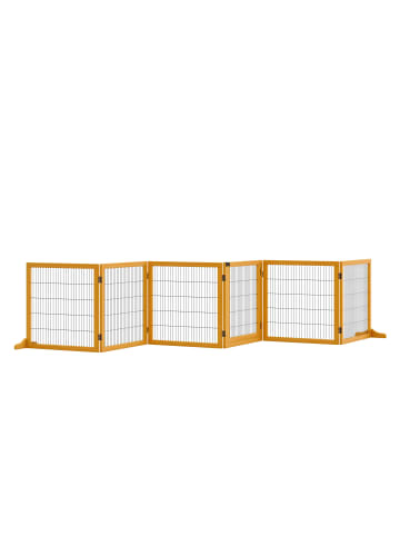 Pawhut Hunde Absperrgitter Gelb 432L x 36B x 70H cm