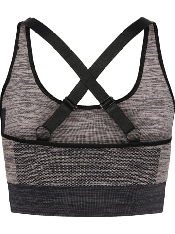 Hummel Hummel Top Hmlclea Yoga Damen Atmungsaktiv Schnelltrocknend Nahtlosen in CHATEAU GRAY/BLACK MELANGE