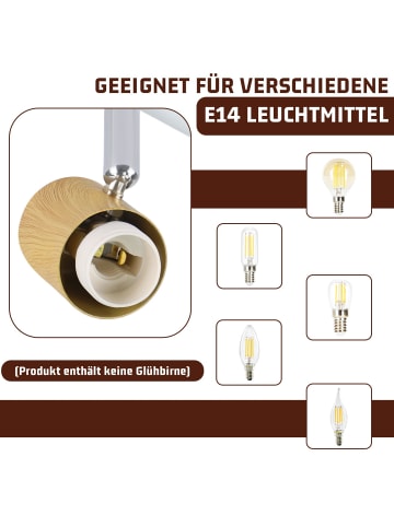 ZMH Deckenleuchte in Weiß 2-flammige E14 Vintage Metall Deckenspots