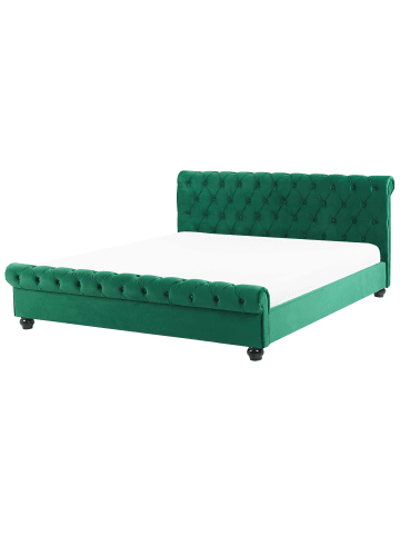 Beliani 10-tlg Doppelbett AVALLON in Grün/Braun
