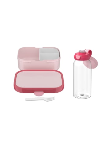 Mepal 2-tlg. Lunchset (Flasche mit Klappdeckel) Campus in 600 ml + 750 ml in Cool Pink