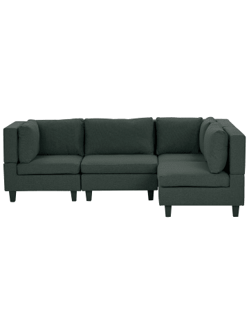 Beliani 4-tlg Ecksofa UNSTAD in Grün/Schwarz