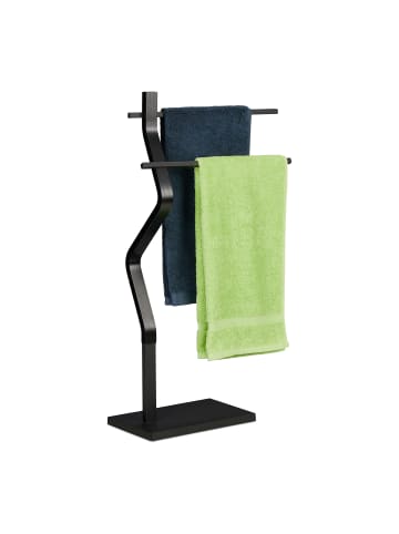 relaxdays Handtuchständer in Schwarz - (B)43,5 x (H)85 x (T)20 cm
