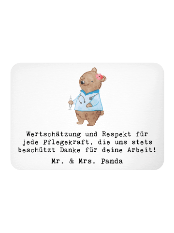Mr. & Mrs. Panda Magnet Pflegekraft Wertschätzung mit Spruch in Weiß