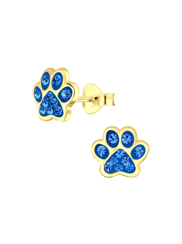 Alexander York Ohrstecker PFOTE capri blue 925 Sterling Silber in Gold, 2-tlg.