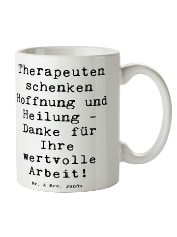 Mr. & Mrs. Panda Pott Spruch Therapeut Dankeschön mit Spruch in Weiß