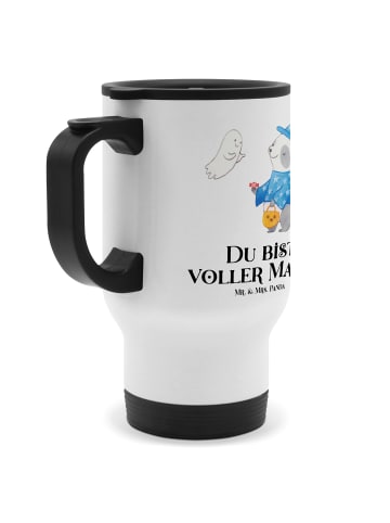 Mr. & Mrs. Panda Thermo-Kaffeebecher Halloween Magie mit Spruch in Weiß