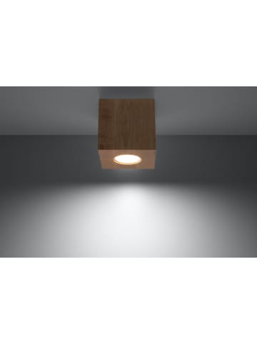 Nice Lamps Deckenleuchte "GEO" in Natur Holz quadrat loft Ø 10 cm 1xGu10 LED NICE LAMPS 