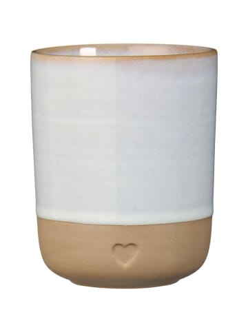 IB Laursen Keramik Becher ohne Henkel Heart in weiss