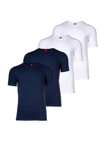 s.Oliver T-Shirt 4er Pack in Weiß/Marine