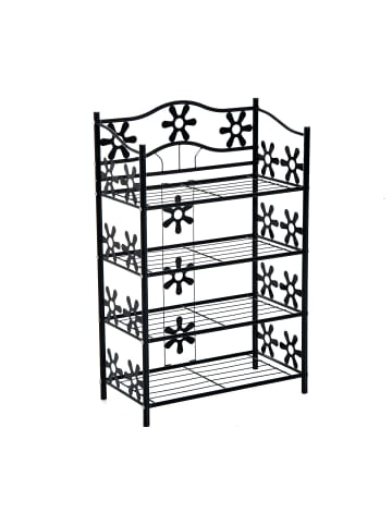 HOMCOM Pflanzenregal-L59,5 x B30 x H92 cm-Schwarz