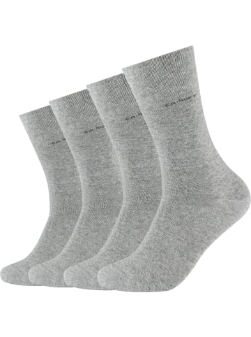 camano Baumwolle Unisex-Socken 4 Paar ca-soft in grau
