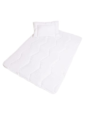 Makian Kindersteppbett-Set Soft 100 x 135 + 40 x 60 in weiss