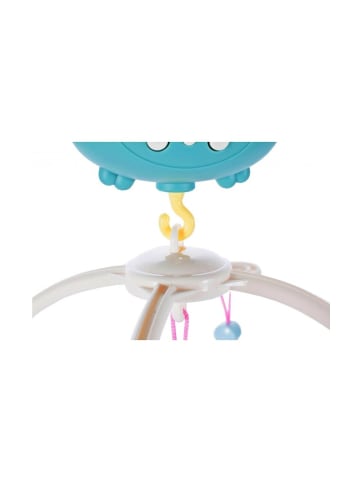 Wisam® Babykarussell-Spieluhr mit Lampe, Rasseln, Teddybären, blau