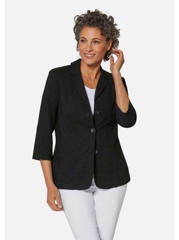 GOLDNER Blusenblazer Leichte Blusenjacke in Seersucker-Qualität in schwarz