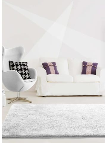 Atticgo Waschbarer Hochflor-Teppich ALPACA in weiß