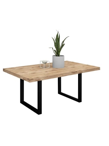 58 aufm Kessel ESSTISCH Elgin 3 175x80x100 Metall+Holzwerkstoff Schwarz/Viking Oak