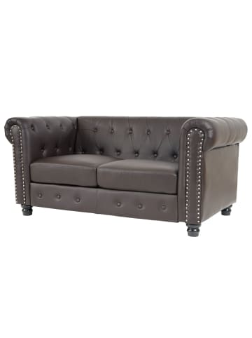 MCW Luxus 2er Sofa Chesterfield Edinburgh, Runde Füße, braun