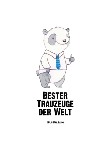 Mr. & Mrs. Panda Trinkflasche Panda Bester Trauzeuge der Welt mi... in Weiß