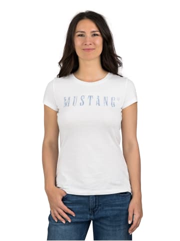 Mustang T-Shirt Alexia C Logo in Weiß