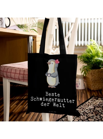 Mr. & Mrs. Panda Tragetasche Pinguin Beste Schwiegermutter der W... in Schwarz