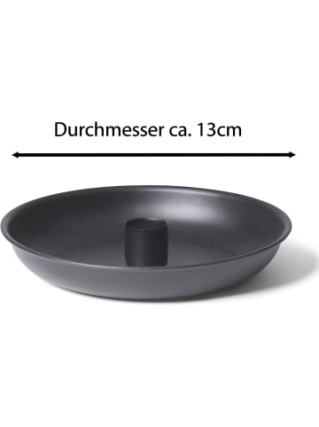 Novaliv Novaliv Kerzenständer Stabkerzen 2er-Set SCHWARZ Durchmesser 13cm Weih in Gold