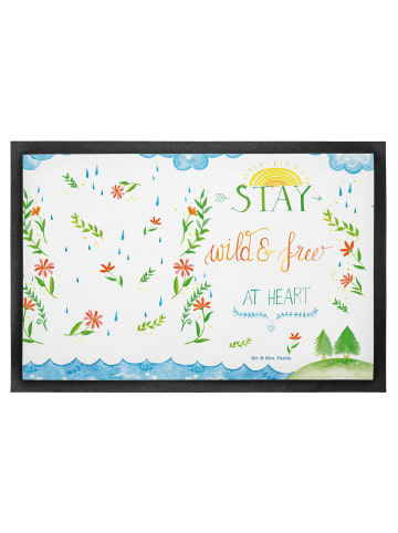 Mr. & Mrs. Panda Schmutzmatte Stay wild & free at heart mit Spruch in Bunt