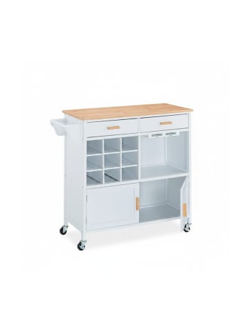 relaxdays Küchenwagen in Weiß - (B)86 x (H)88,5 x (T)41 cm