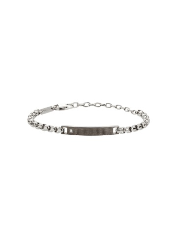 Breil Armband tag and cross silber, grau