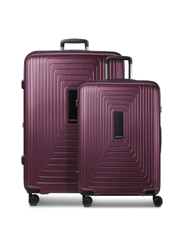 Redolz Essentials 14 4 Rollen Kofferset 2-teilig mit Dehnfalte in aubergine metallic