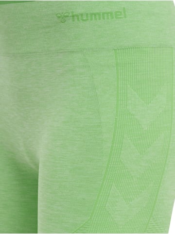 Hummel Enge Shorts Hmlmt Una Seamless Mid Waist Shorts in SUMMER GREEN MELANGE