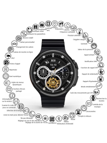 Platyne Multifunktionale Smartwatch in Schwarz