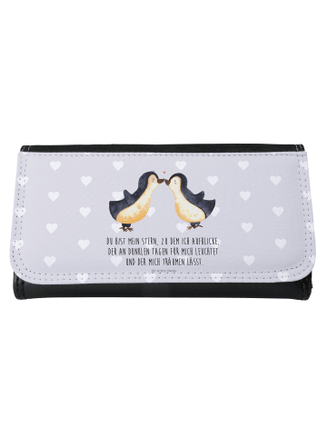 Mr. & Mrs. Panda Damen Portemonnaie Pinguin Liebe mit Spruch in Grau Pastell