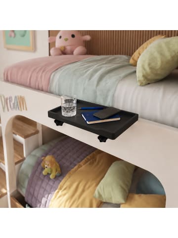 relaxdays Nachttisch klemmbar in Schwarz - (B)36 x (H)9 x (T)25,5 cm