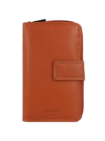 mano Donna Giulia Geldbörse Leder 10,5 cm in cognac