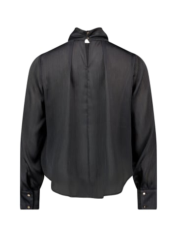 Zero  Satin-Bluse mit Crinkle-Effekt in Black Beauty