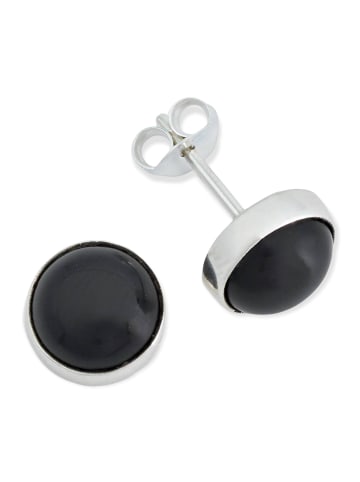 mantraroma 925er Silber - Ohrstecker (L) 9 x (B) 9 mm mit Onyx