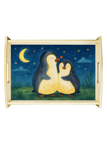 Mr. & Mrs. Panda Frühstückstablett Pinguine Einschlafen Design o... in Weiß