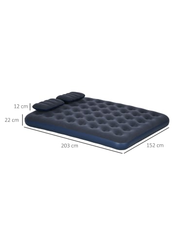 Outsunny Luftmatratze,203cm x 152cm x 22cm,blau