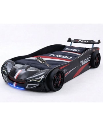 Coemo Autobett GTE im Rennwagen-Design mit Lattenrost in Schwarz