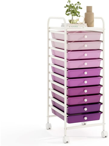COSTWAY Rollcontainer in Lila