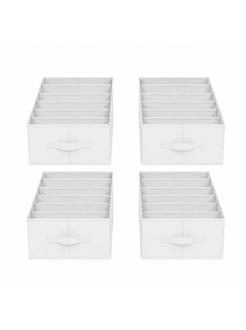 SONGMICS 4er-Set: Aufbewahrungsbox Tina in Wolkenweiß - (B)30 x (H)17 x (T)42 cm