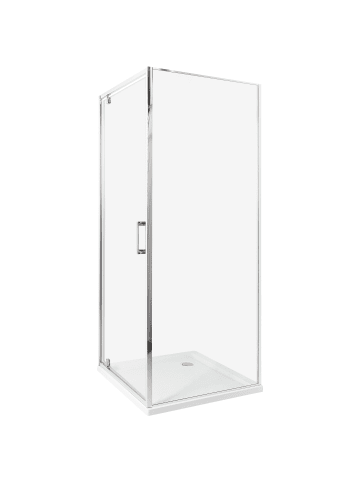 Beliani Duschkabine DARLI in Transparent/Silber - (W) 70 x (H) 185 x (L) 70 cm