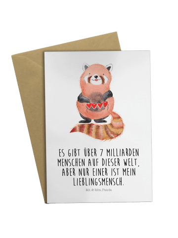 Mr. & Mrs. Panda doppelkarte Roter Panda mit Spruch in Weiß