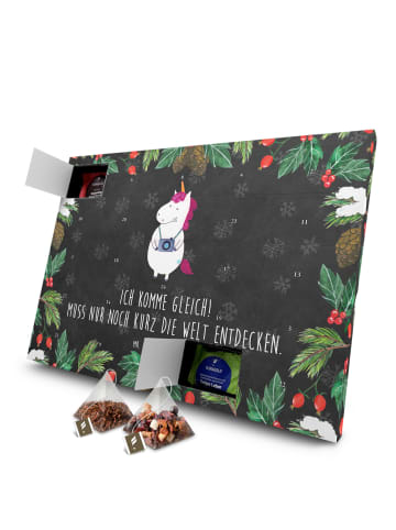 Mr. & Mrs. Panda Advents-Teekalender Einhorn Fotograf mit Spruch in Kreidetafel