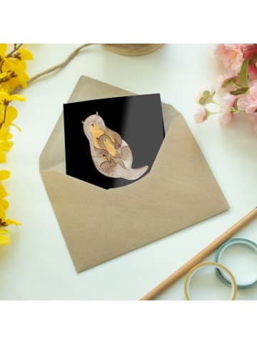 Mr. & Mrs. Panda babykarte Otter Kind mit Spruch in Schwarz