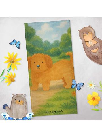 Mr. & Mrs. Panda Handtuch Hund Flauschig Design ohne Spruch in Grau Pastell
