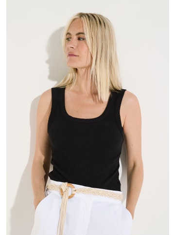 More & More schmales, geripptes Basic-Tanktop in black